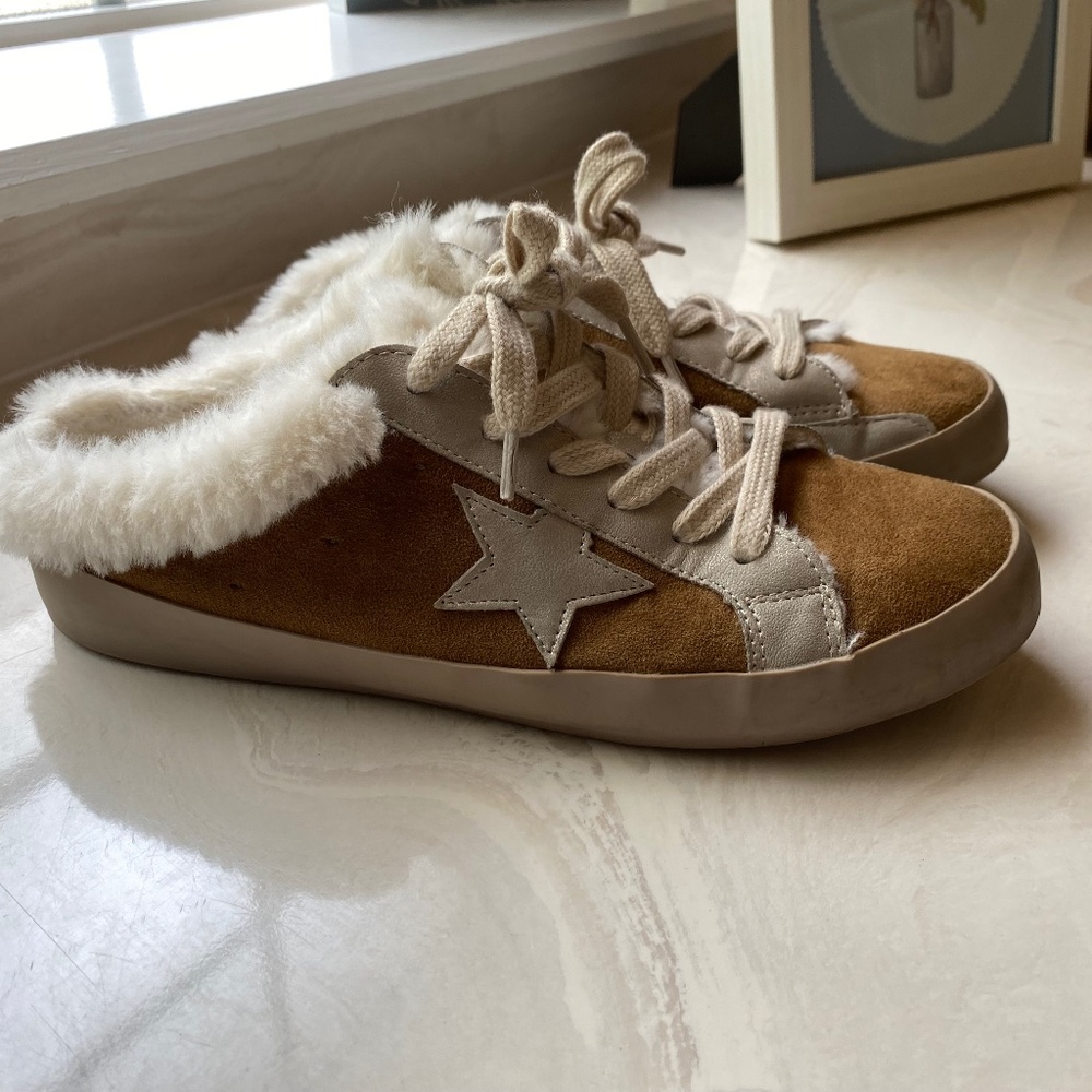 Shu Shop shearling lined slides